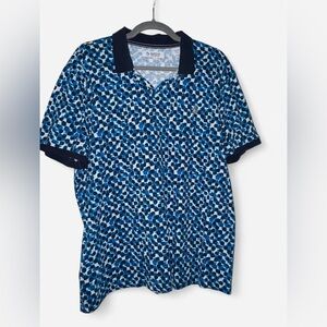 Original Penguin Blue and Black Geometric Polo